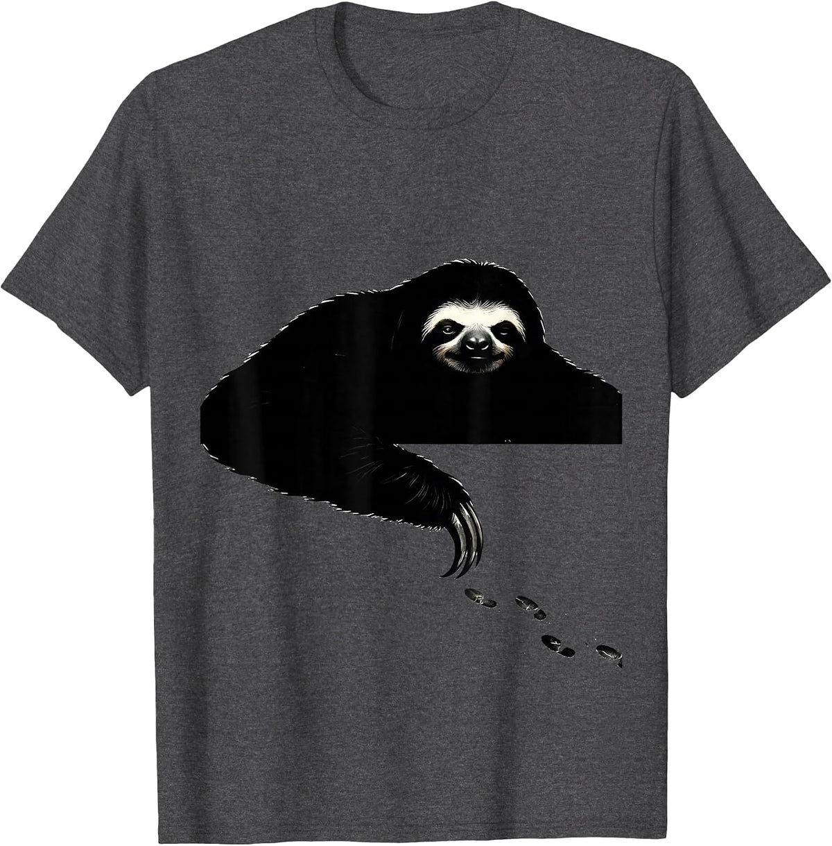 Sloth Silhouette Funny Lazy Animal Lover Gift T-Shirt - Dark Heather Grey