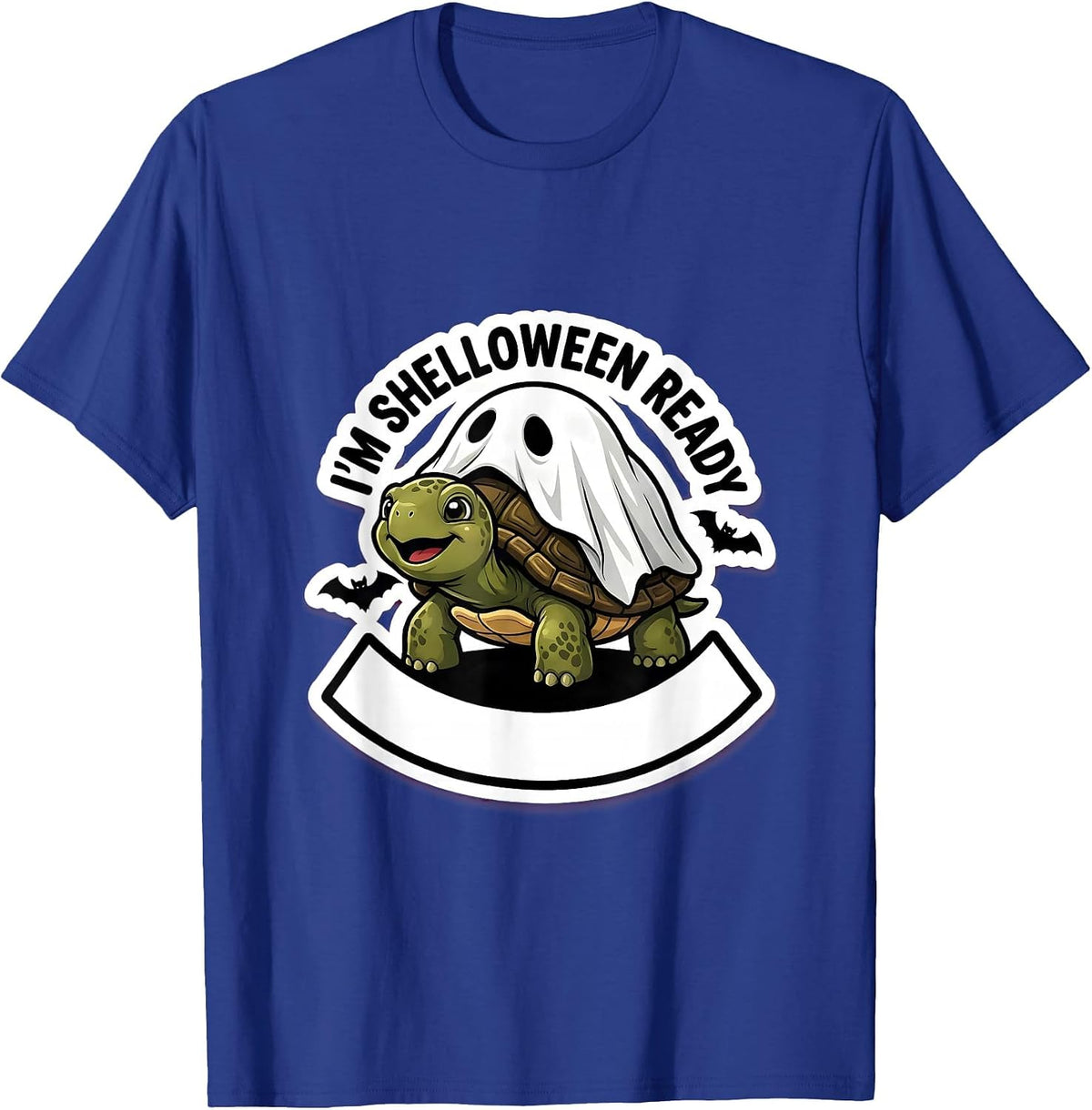 I'm Shelloween Ready Whimsical Turtle Halloween Costume T-Shirt - Royal Blue