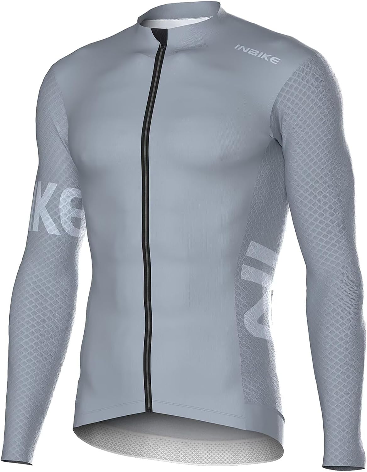INBIKE Cycling Jersey Men Long Sleeves Bike Shirts Biking Bicycle Tops - Bluestone Gray