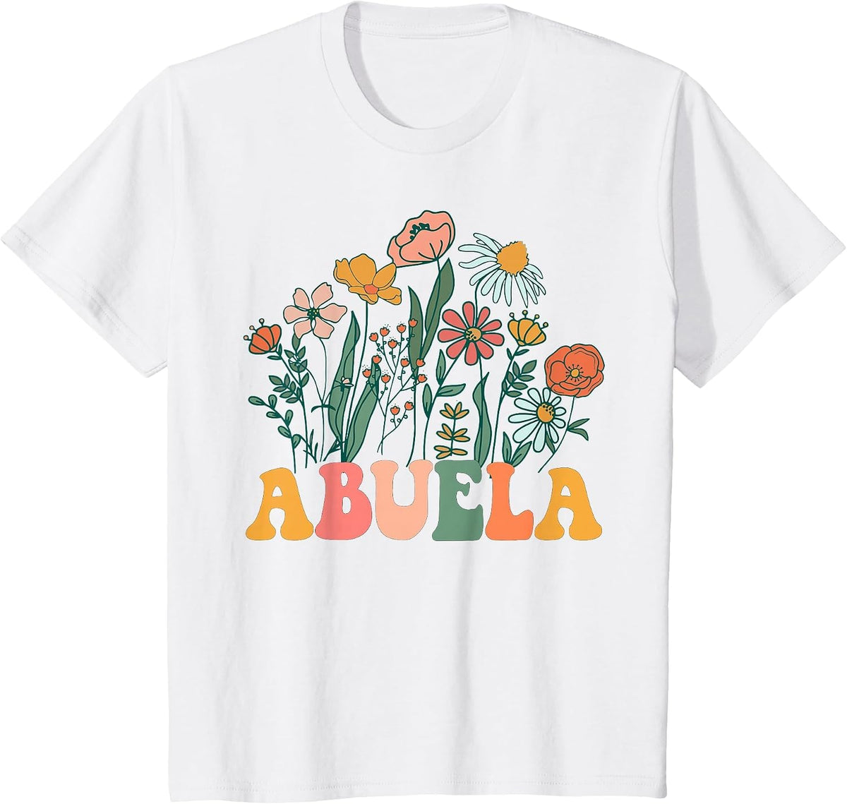 New Abuela Wildflower First Birthday & Baby Shower T-Shirt - White