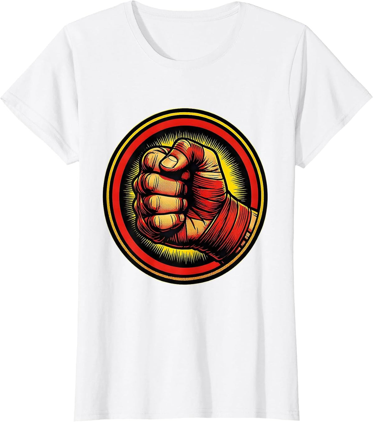 Boxing Taped Hands Close-Up Graphic Tee T-Shirt - White