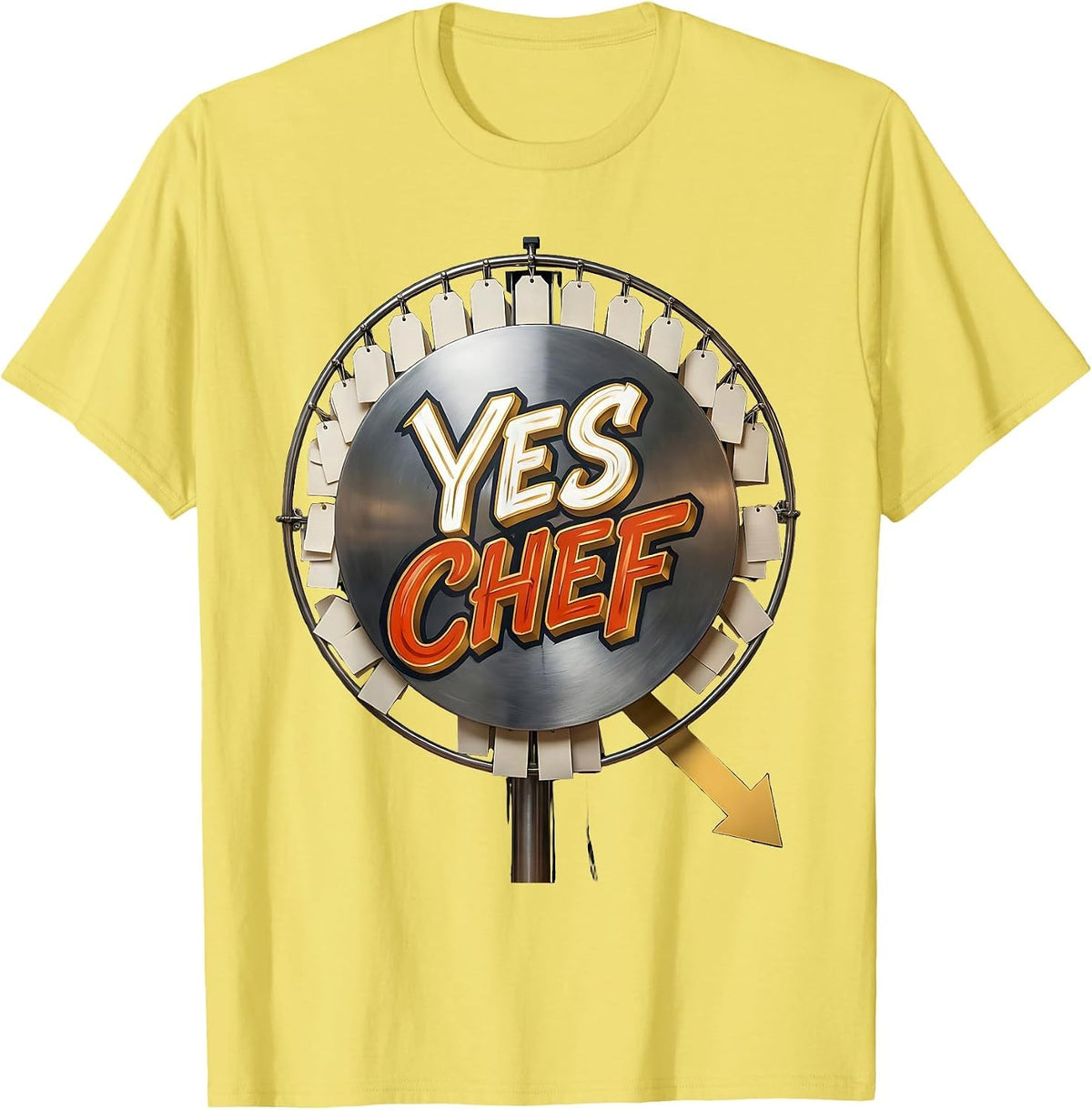 Men's Yes Chef Funny Restaurant Kitchen Staff Chef Humor T-Shirt - Lemon Yellow