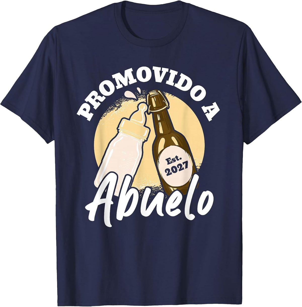 Abuelo Cargando Promovido A Abuelo 2027 T-Shirt - Navy Blue