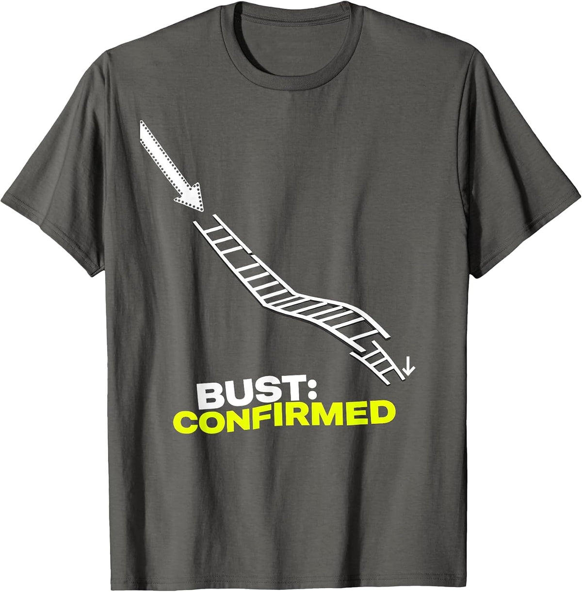 Men's Bust Confirmed New Wave Typography Storm Chaser Tornado T-Shirt - Asphalt Grey