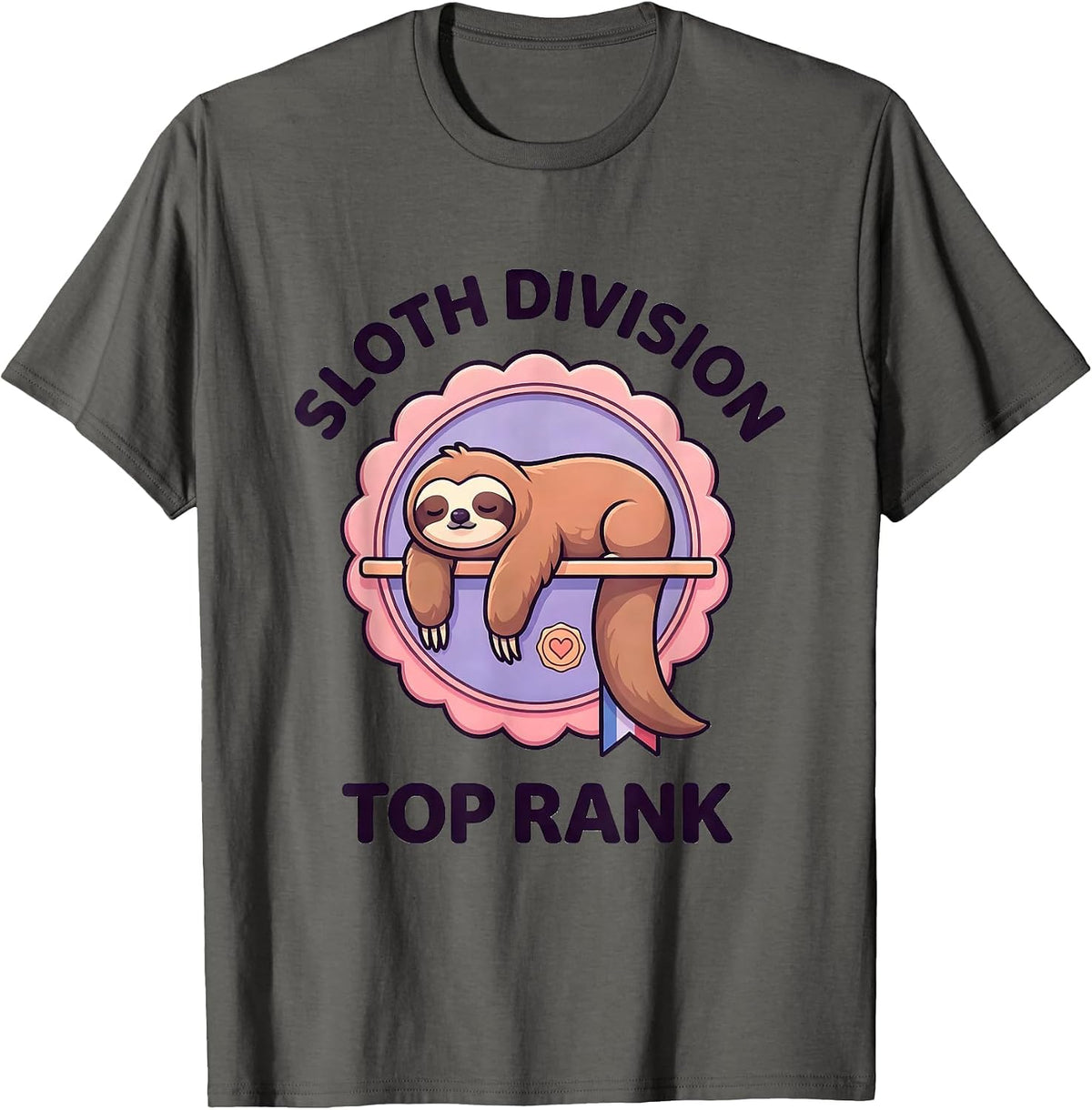 Sloth Division Top Rank Cute Kawaii Sloth Lover Gift T-Shirt - Asphalt Grey