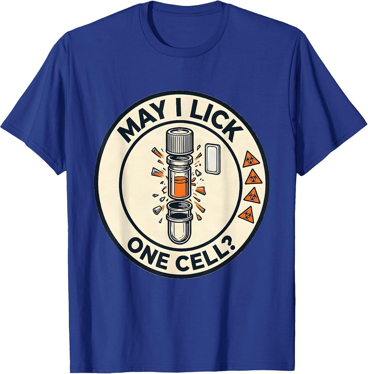Men's May I Lick One Cell Funny Periodic Table Chemistry Teacher T-Shirt - Royal Blue