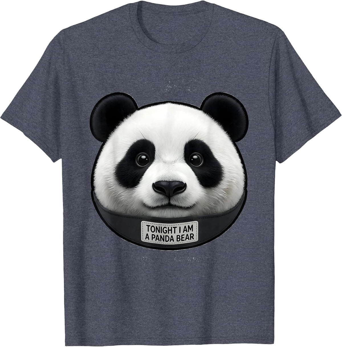 Tonight I Am A Panda Bear Funny Cartoon Halloween Party T-Shirt - Heather Blue