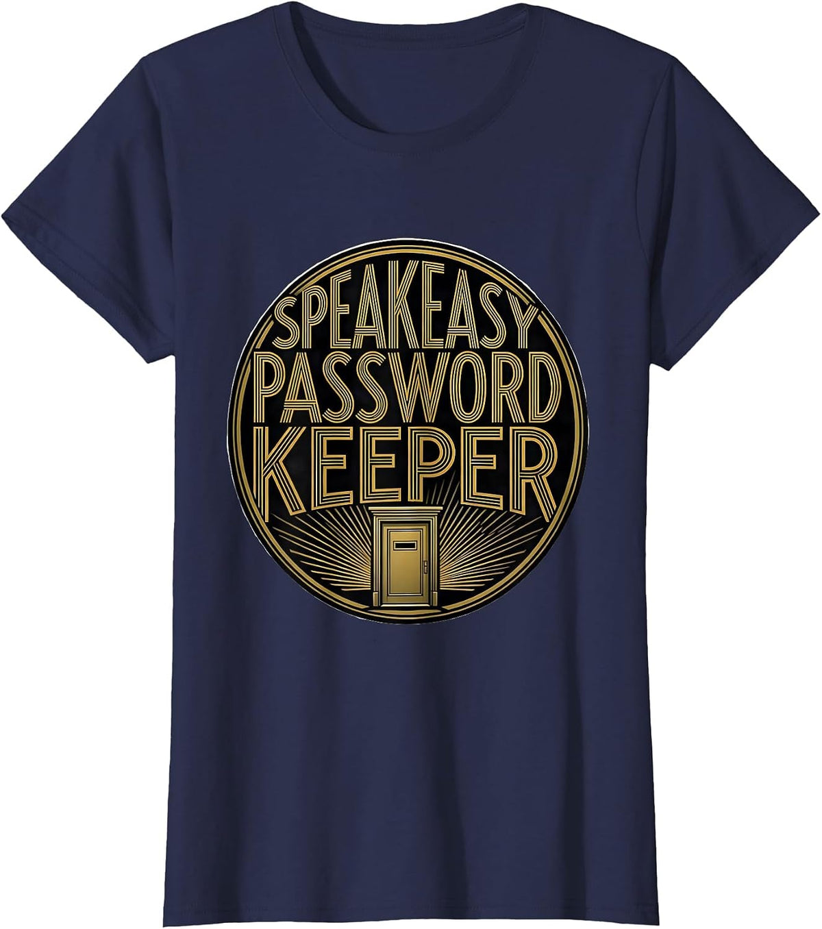 Women's Speakeasy Password Keeper Roaring 1920s Vintage Glamour New T-Shirt - Navy Blue