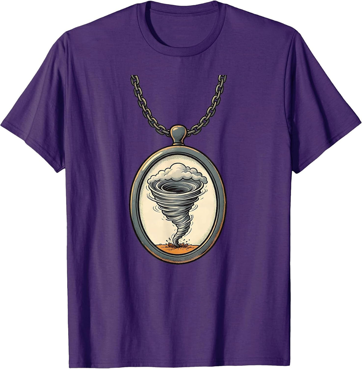 Men's Tornado Keepsake Portrait Storm Chaser Meteorology T-Shirt - Purple