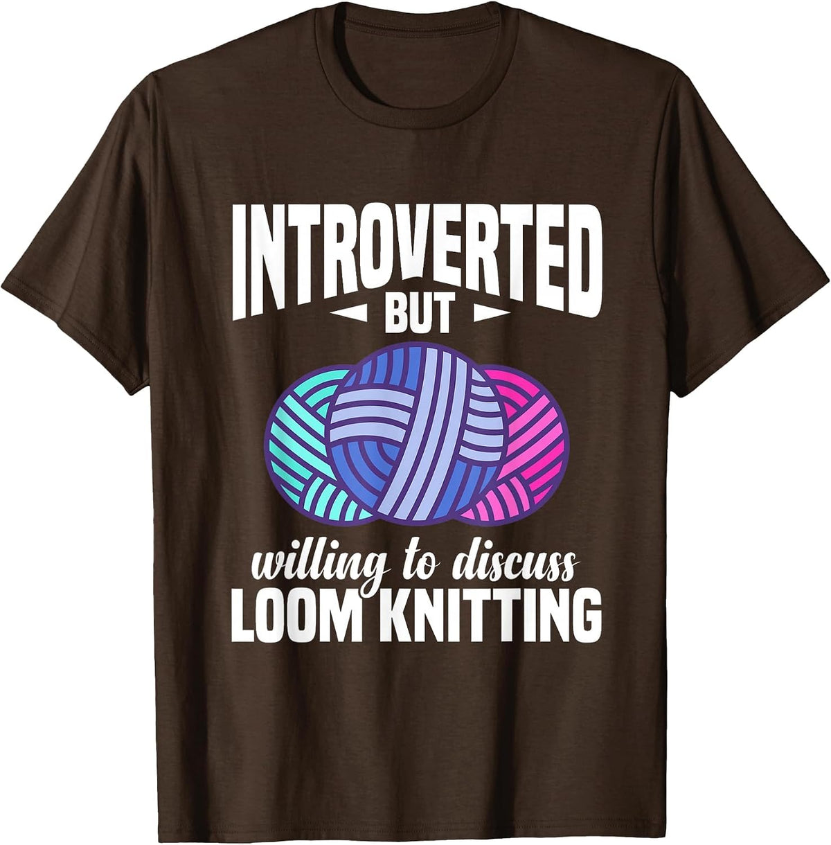Yarn Collecting Loom Knitting Machine Loom Knitter T-Shirt - Brown