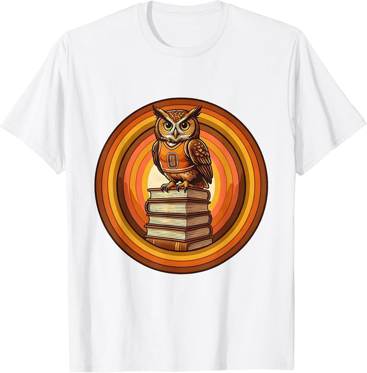 Owl Athlete Reading Champion Graphic Tee T-Shirt - White