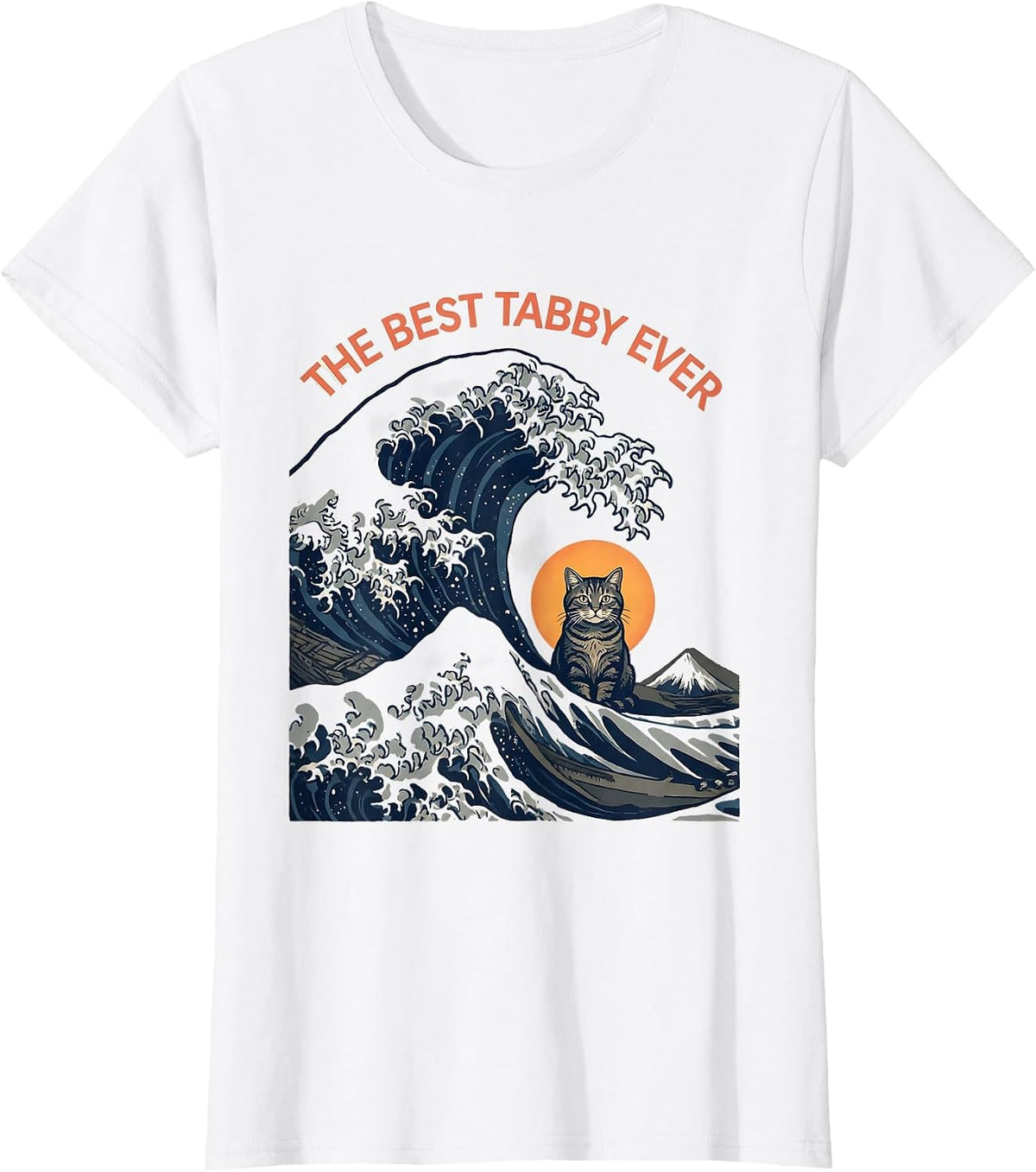 The Best Tabby Ever Funny Japanese Art Cat Lover Poster T-Shirt - White