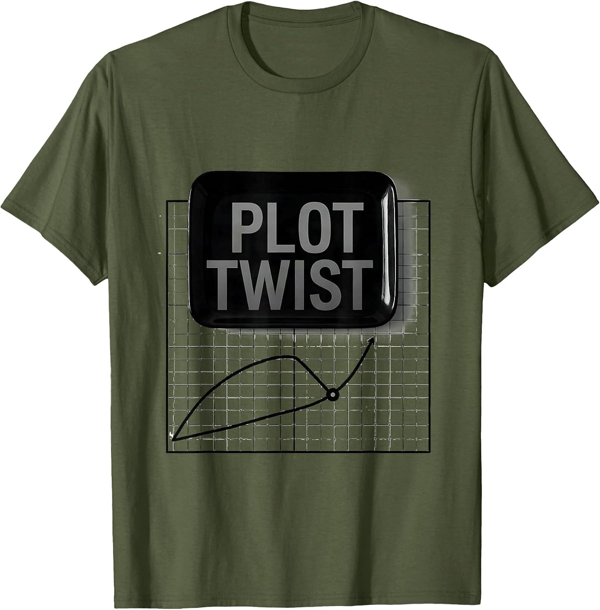 Plot Twist Funny Math Teacher Gift STEM Class T-Shirt - Olive Green