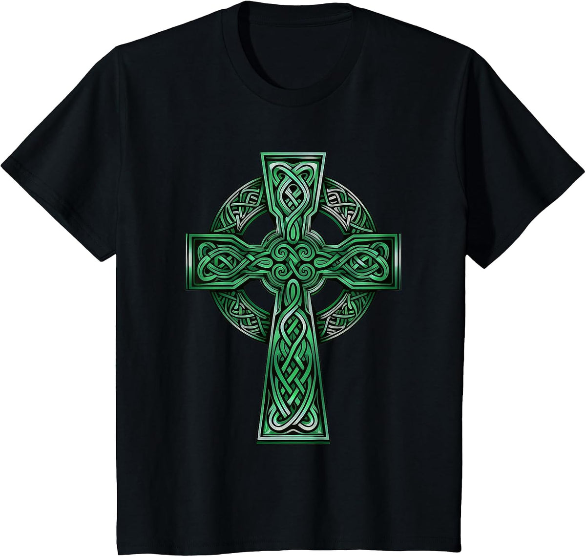 Irish Celtic Cross Knot Christian Holy Trinity Scottish Celt T-Shirt - Black