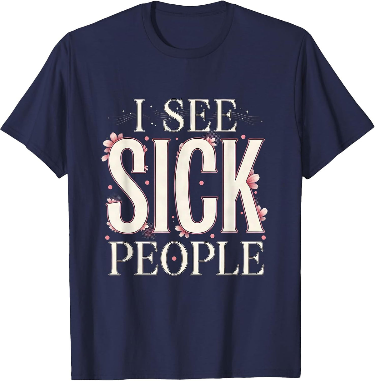 Men's Halloween Nurse I See Sick People Crystal Ball T-Shirt - Navy Blue