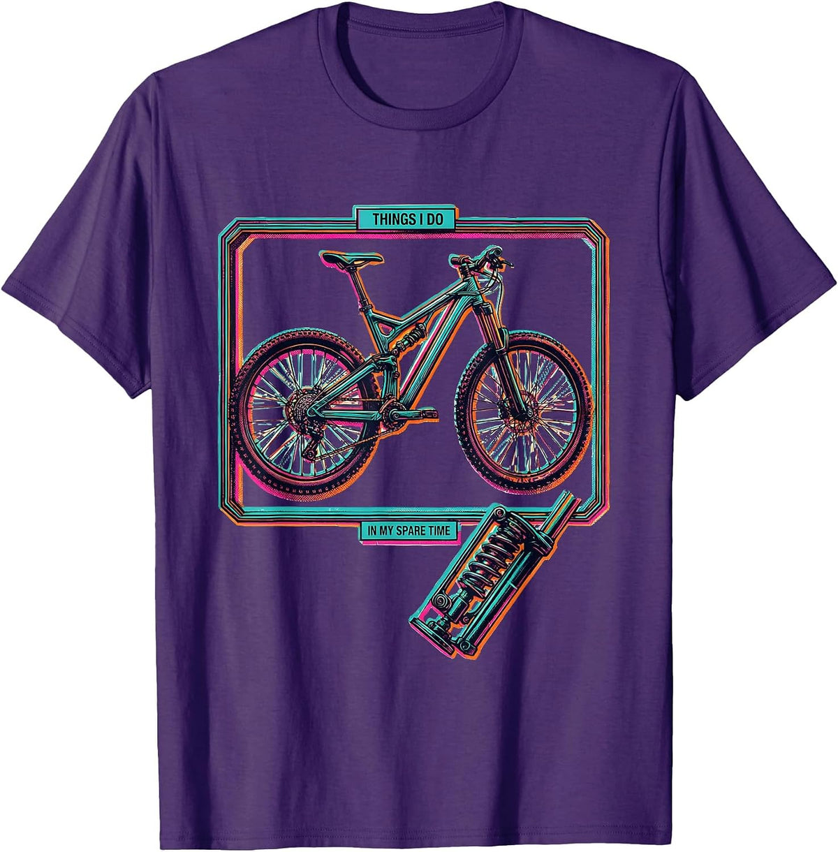 Men's Things I Do In My Spare Time Mountain Bike Biker Humor T-Shirt - Purple