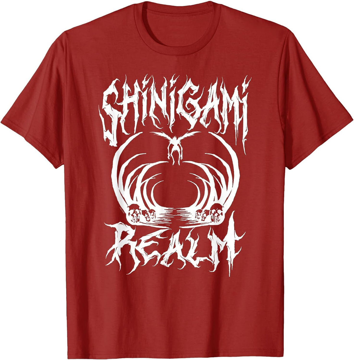 Death Note Shinigami Realm Heavy Metal Anime T-Shirt - Cranberry Red