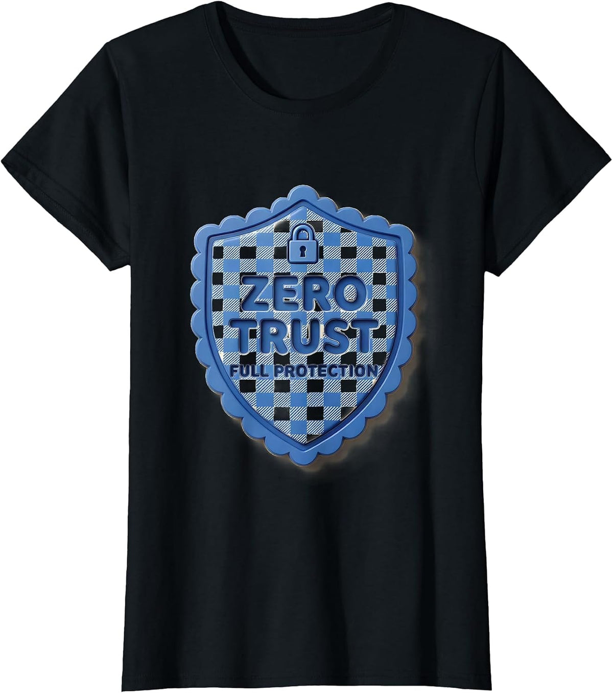 Zero Trust Full Protection Cybersecurity Design T-Shirt - Black
