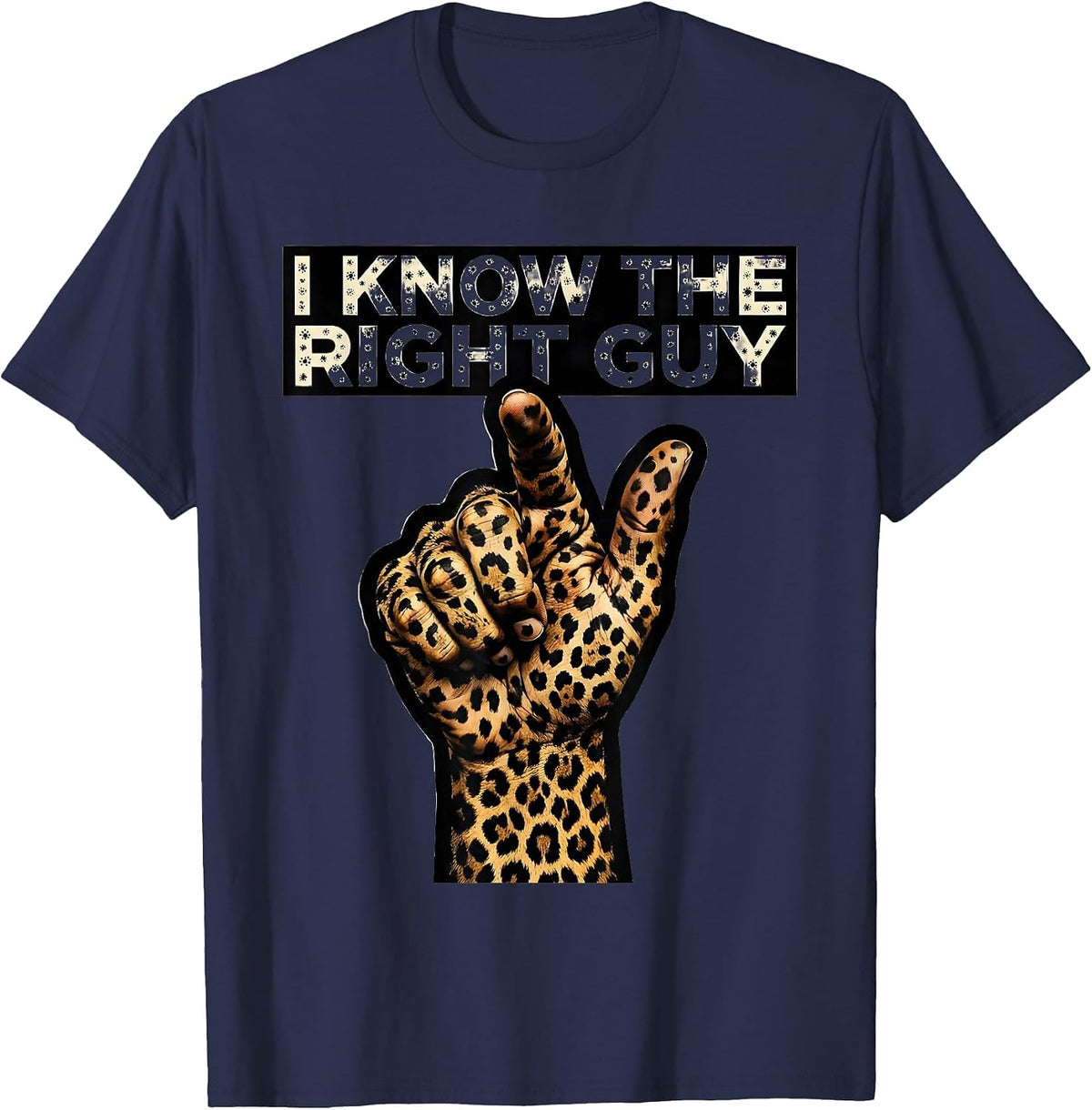 I Cant But I Know A Guy Connector Design T-Shirt - Navy Blue