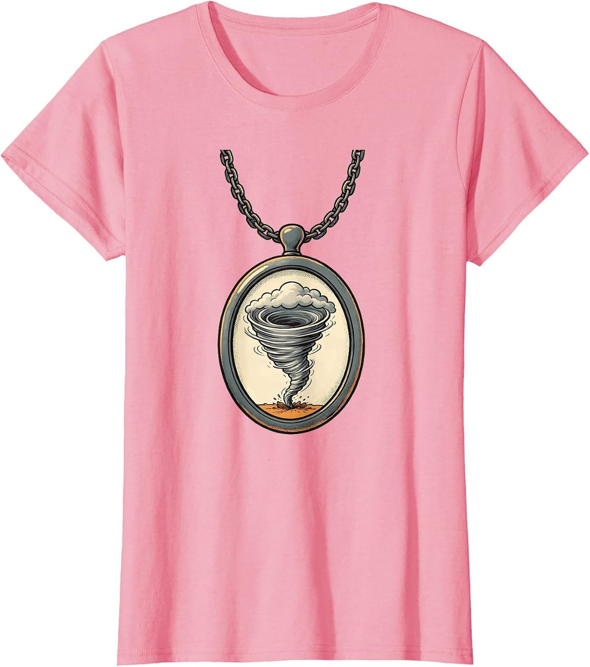 Women's Tornado Keepsake Portrait Storm Chaser Meteorology T-Shirt - Pink