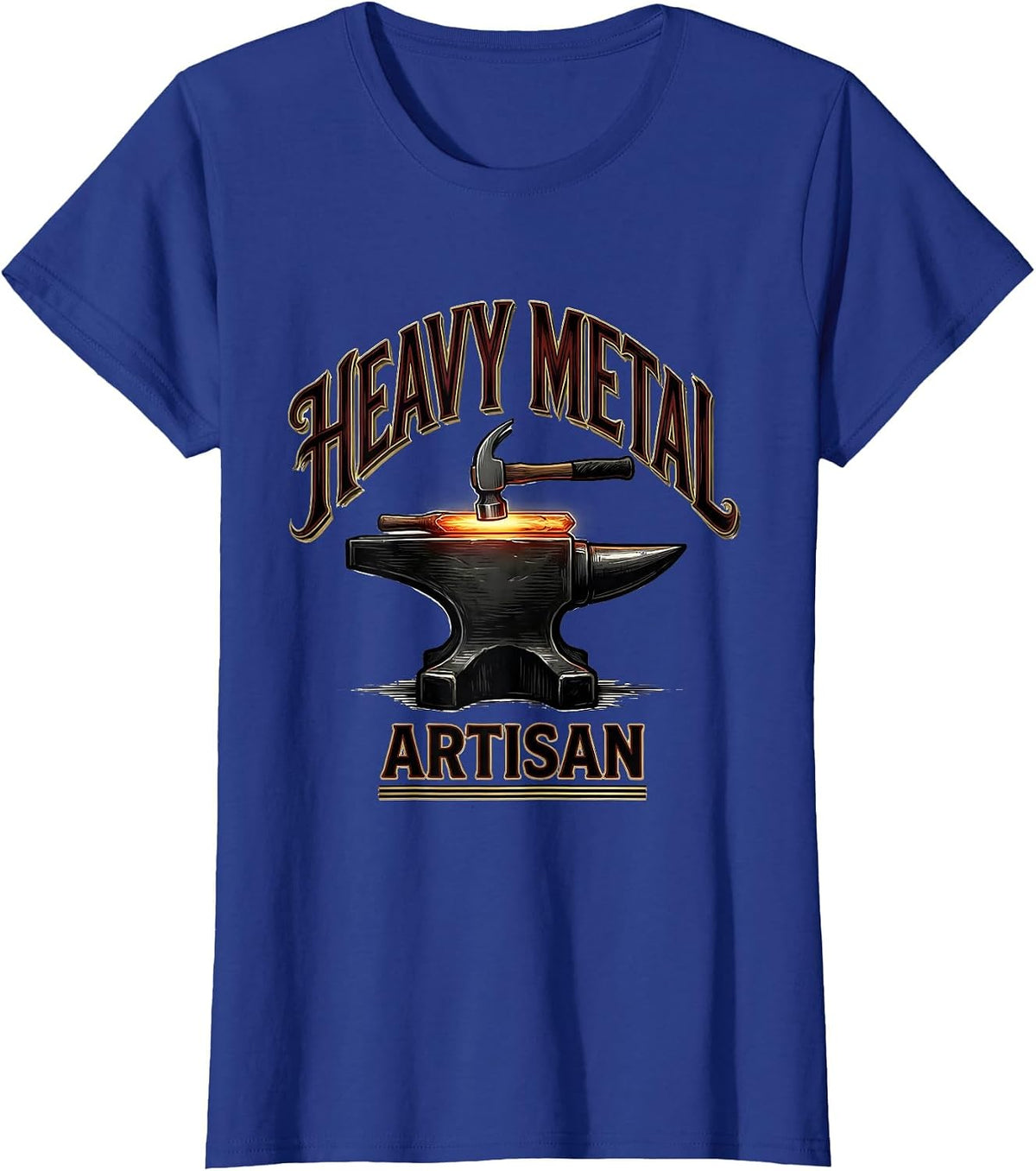 Women's Heavy Metal Artisan Funny Blacksmith Forge Gift T-Shirt - Royal Blue