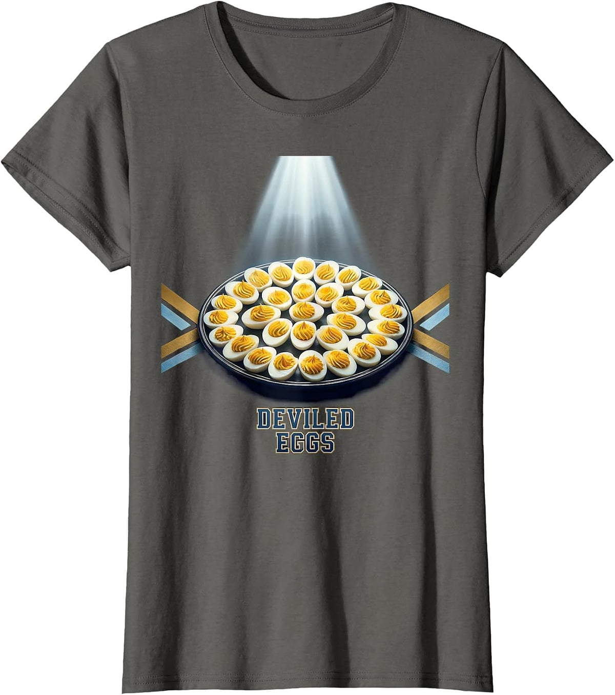 Women's Deviled Eggs Sports Bootleg 90's Rap Vintage Funny T-Shirt - Asphalt Grey