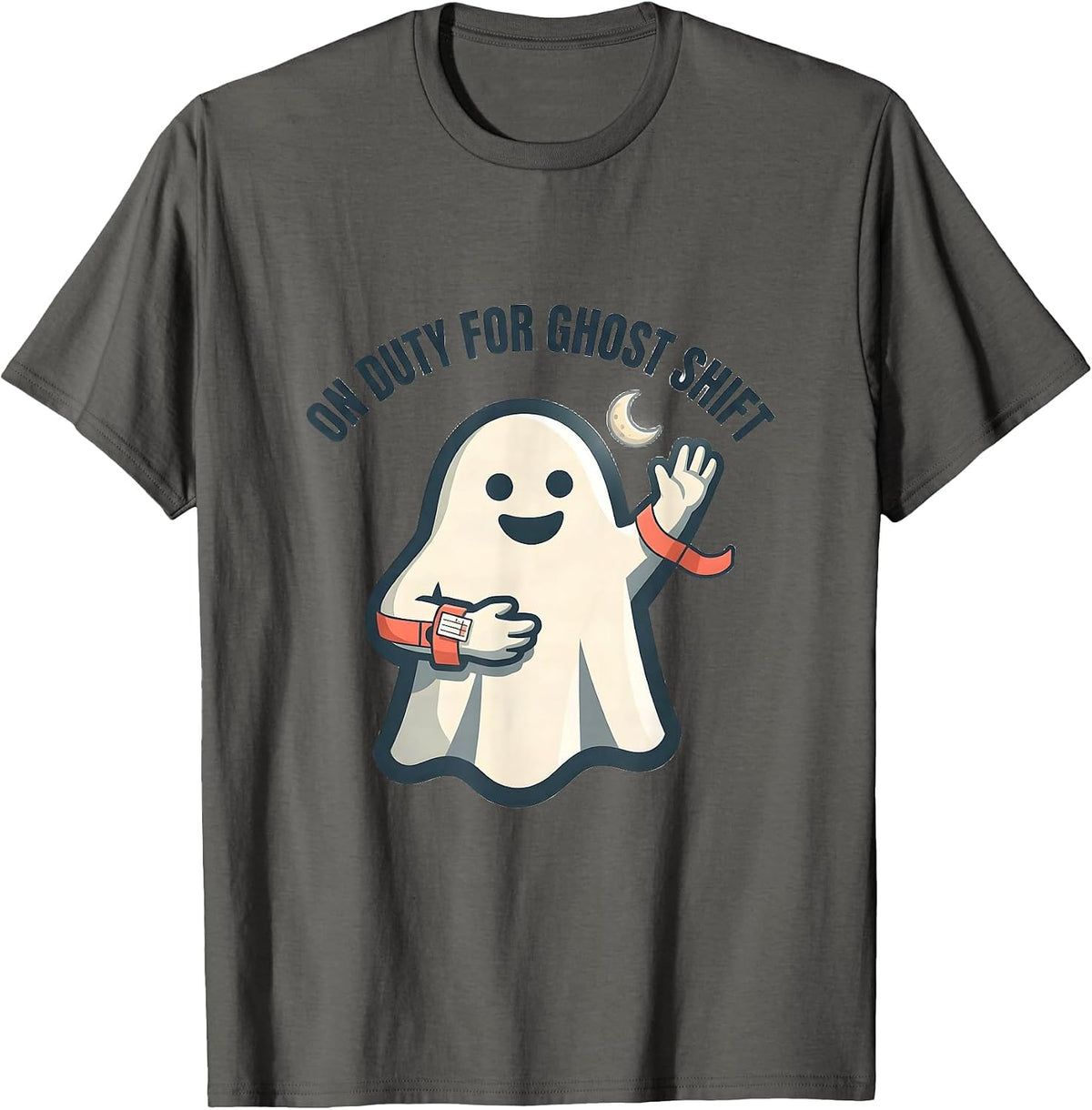 Men's On Duty For Ghost Shift Funny SPED Paraprofessional T-Shirt - Asphalt Grey