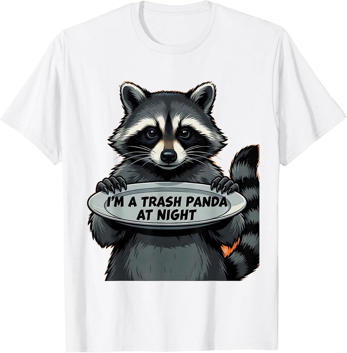 Men's I'm A Trash Panda At Night Funny Raccoon Meme Humor T-Shirt - White