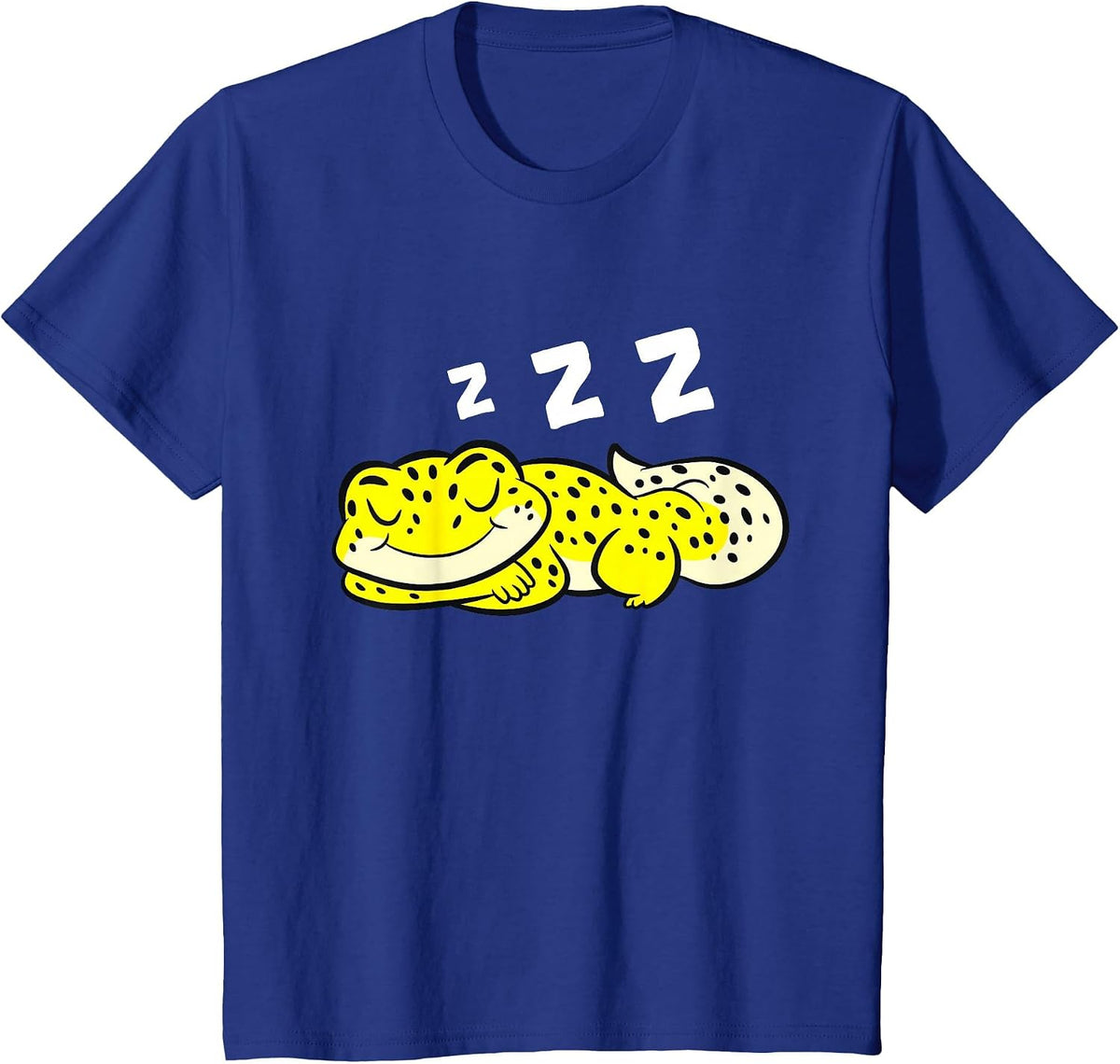 Leopard Gecko Reptile Lizard Sleeping Leopard Gecko Pajama T-Shirt - Royal Blue