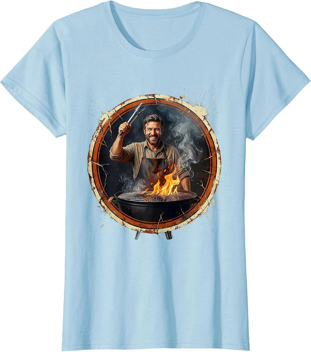 Good Fellow Backyard Barbecue Grilling Graphic T-Shirt - Baby Blue
