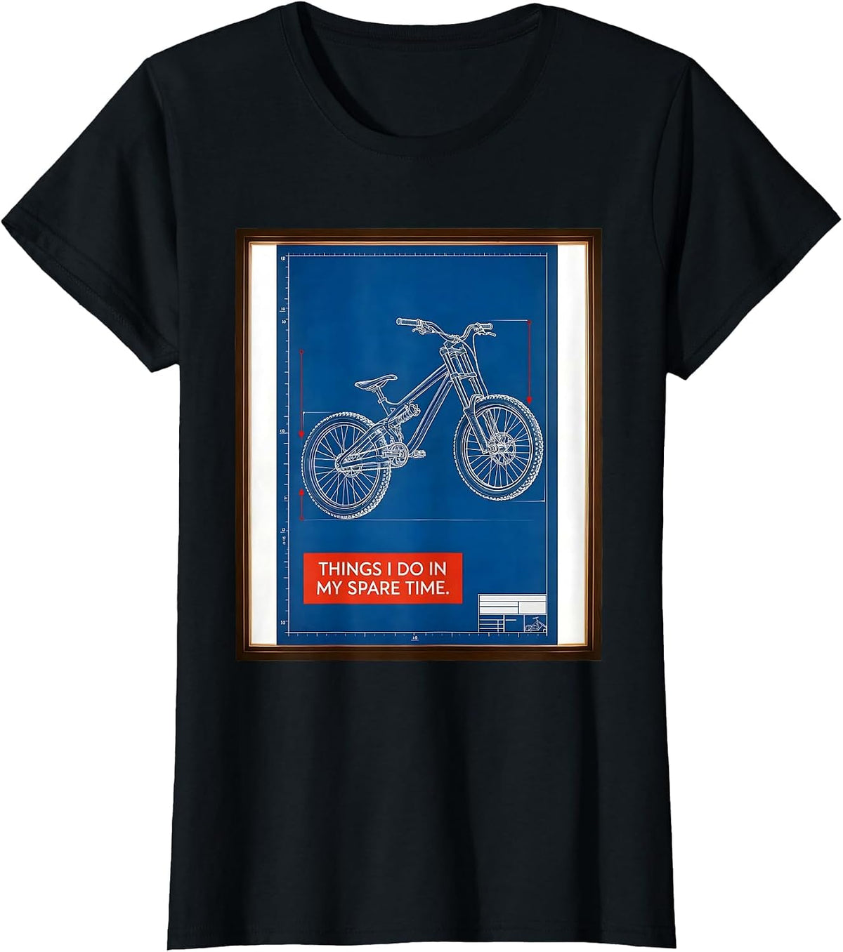 Things I Do In My Spare Time Funny Mountain Bike Biker Humor T-Shirt - Black