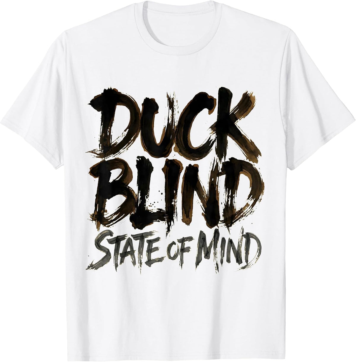 Men's Duck Blind State of Mind Camo Hunting Design T-Shirt - White