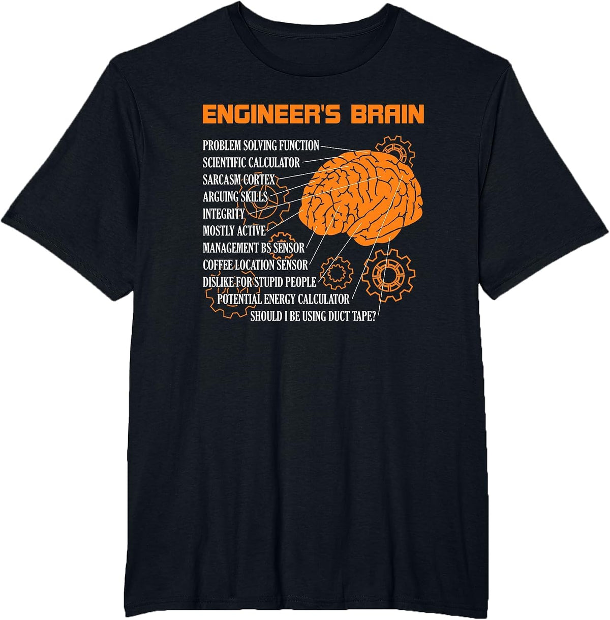 Engineer's Brain Funny Engineering Games Process Engineer T-Shirt - Black