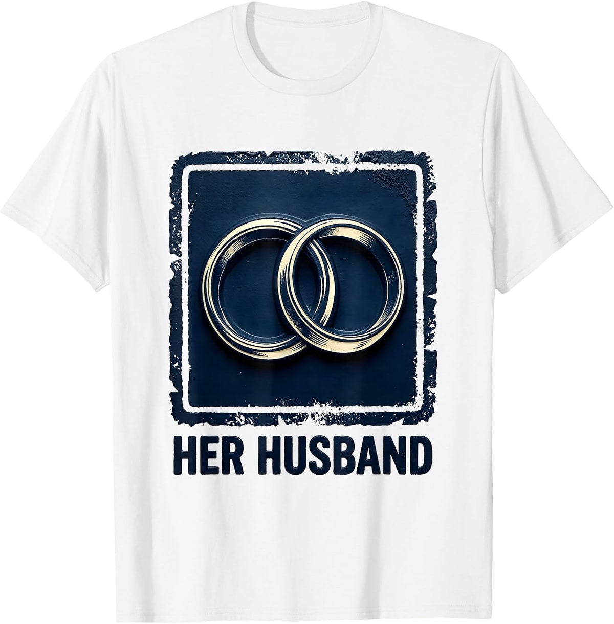 Men's Rubber Stamp Wedding Bands Cheeky Couple Humor T-Shirt - White