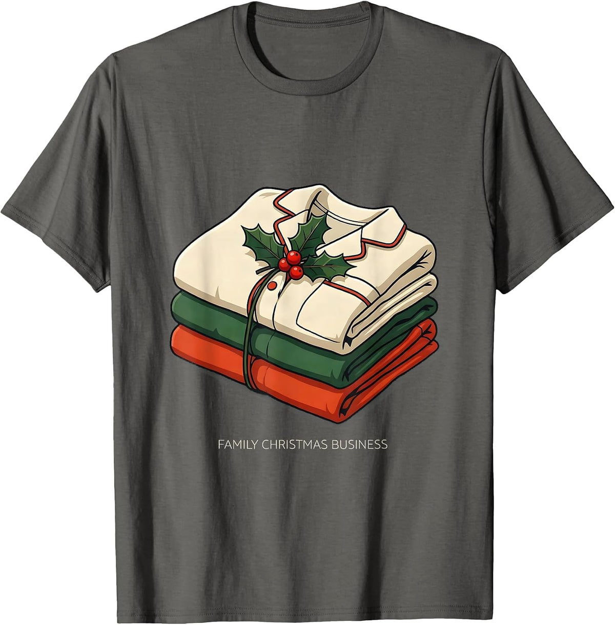 Men's Family Christmas Business Funny Matching Sarcastic Christmas T-Shirt - Asphalt Grey