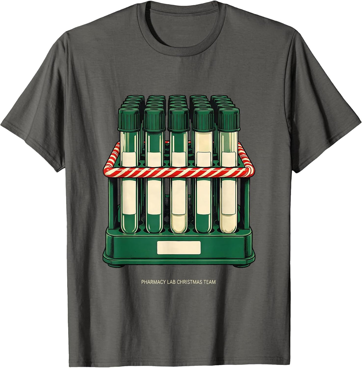 Pharmacy Lab Christmas Team Funny Pharmacy Tech Squad T-Shirt - Asphalt Grey