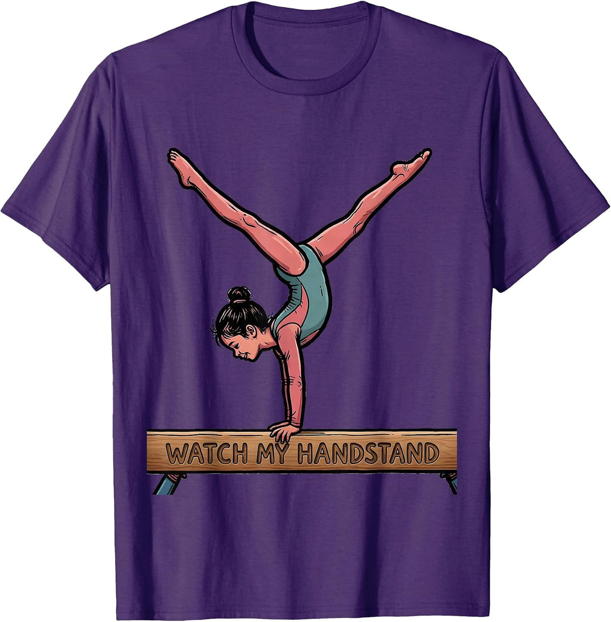 Men's Watch My Handstand Funny Gymnastics Gift for Girls Kids T-Shirt - Purple