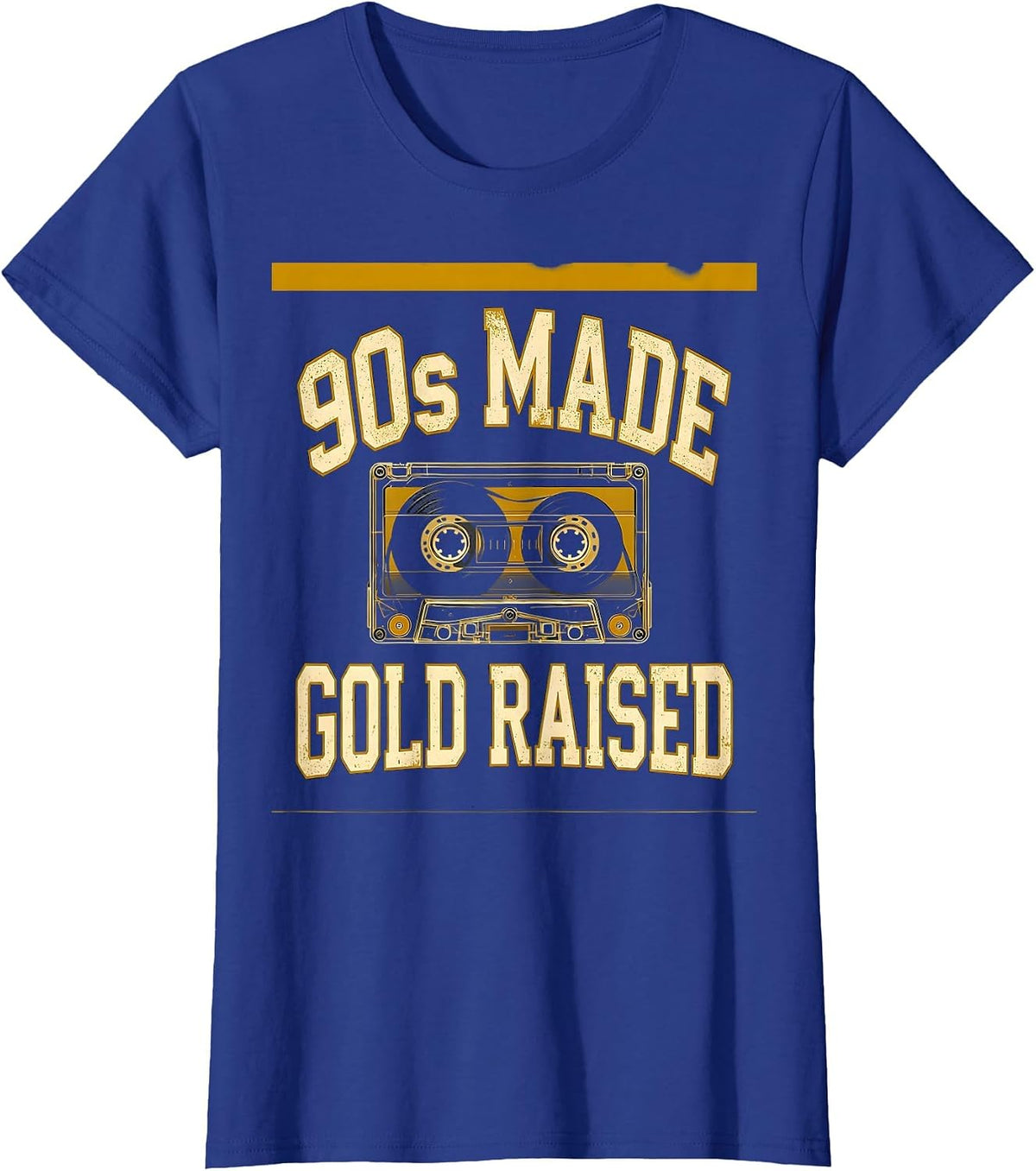 Women's 90s Made Gold Raised Vintage Hip Hop Rap Golden Era T-Shirt - Royal Blue