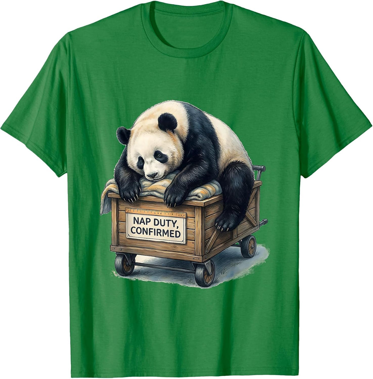 Men's Nap Duty Confirmed Funny Panda Bear Animal Lover Gift T-Shirt - Kelly Green