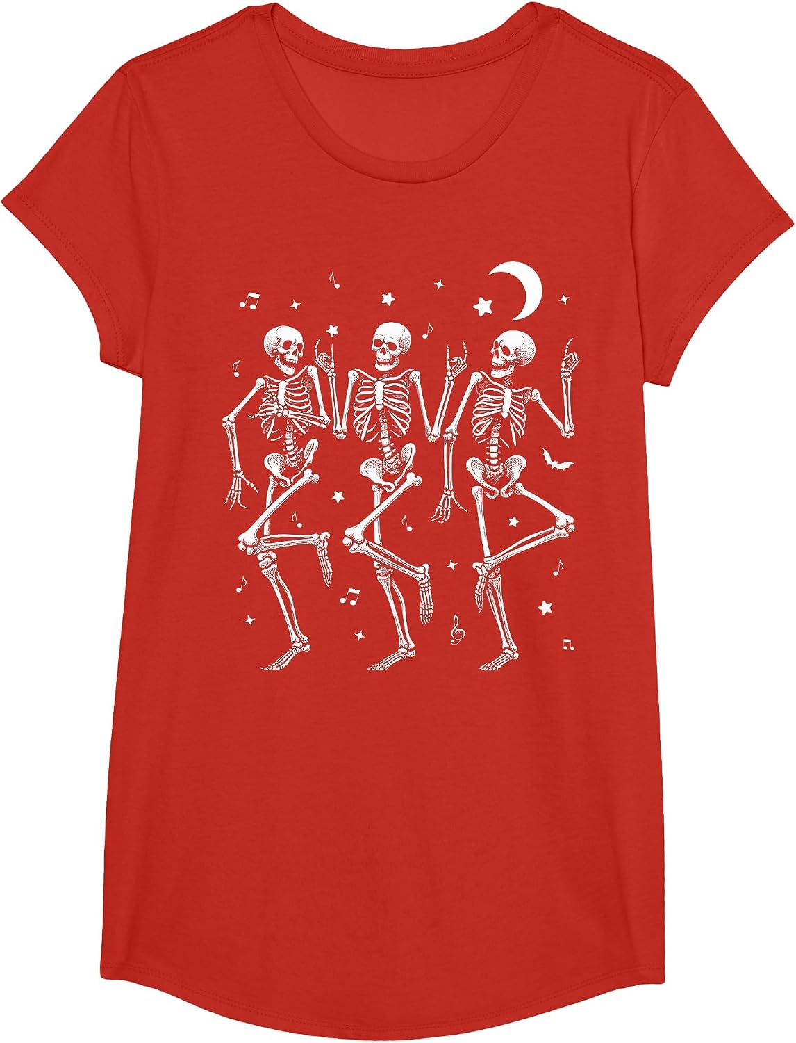 Dancing Skeletons Halloween Funny Skeleton Dance Halloween T-Shirt - Girls Red