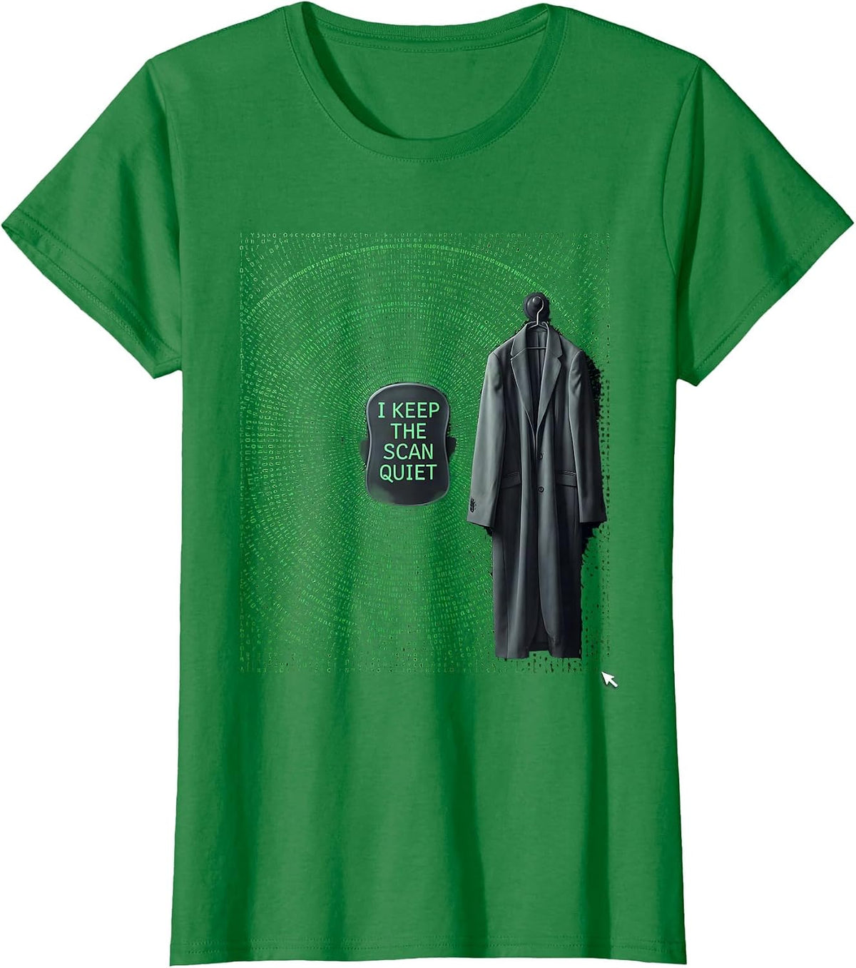 I Keep The Scan Quiet Ascii Terminal Art Mammography T-Shirt - Kelly Green