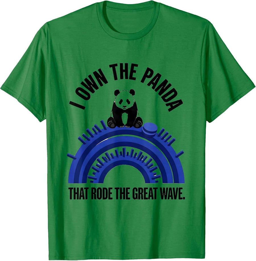 Men's I Own The Panda That Rode The Great Wave Funny T-Shirt - Kelly Green