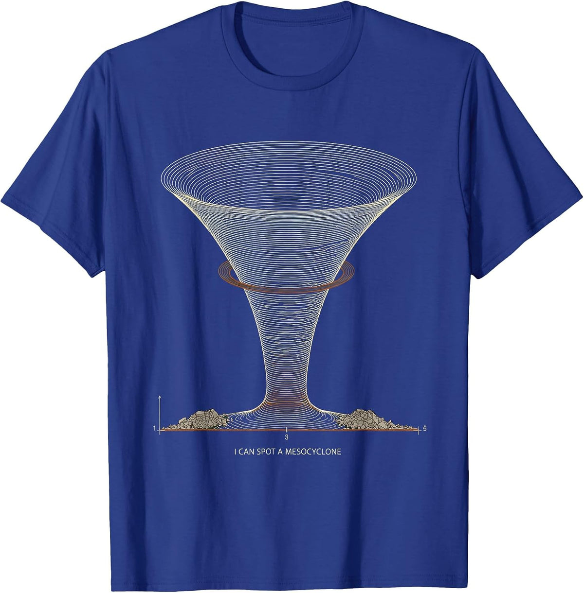I Can Spot A Mesocyclone Funny Tornado Storm Chaser T-Shirt - Royal Blue