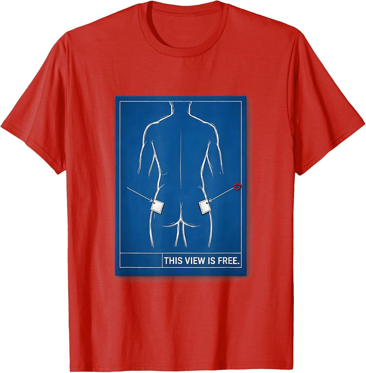 Men's This View Is Free Outdoor Nature Design T-Shirt - Red