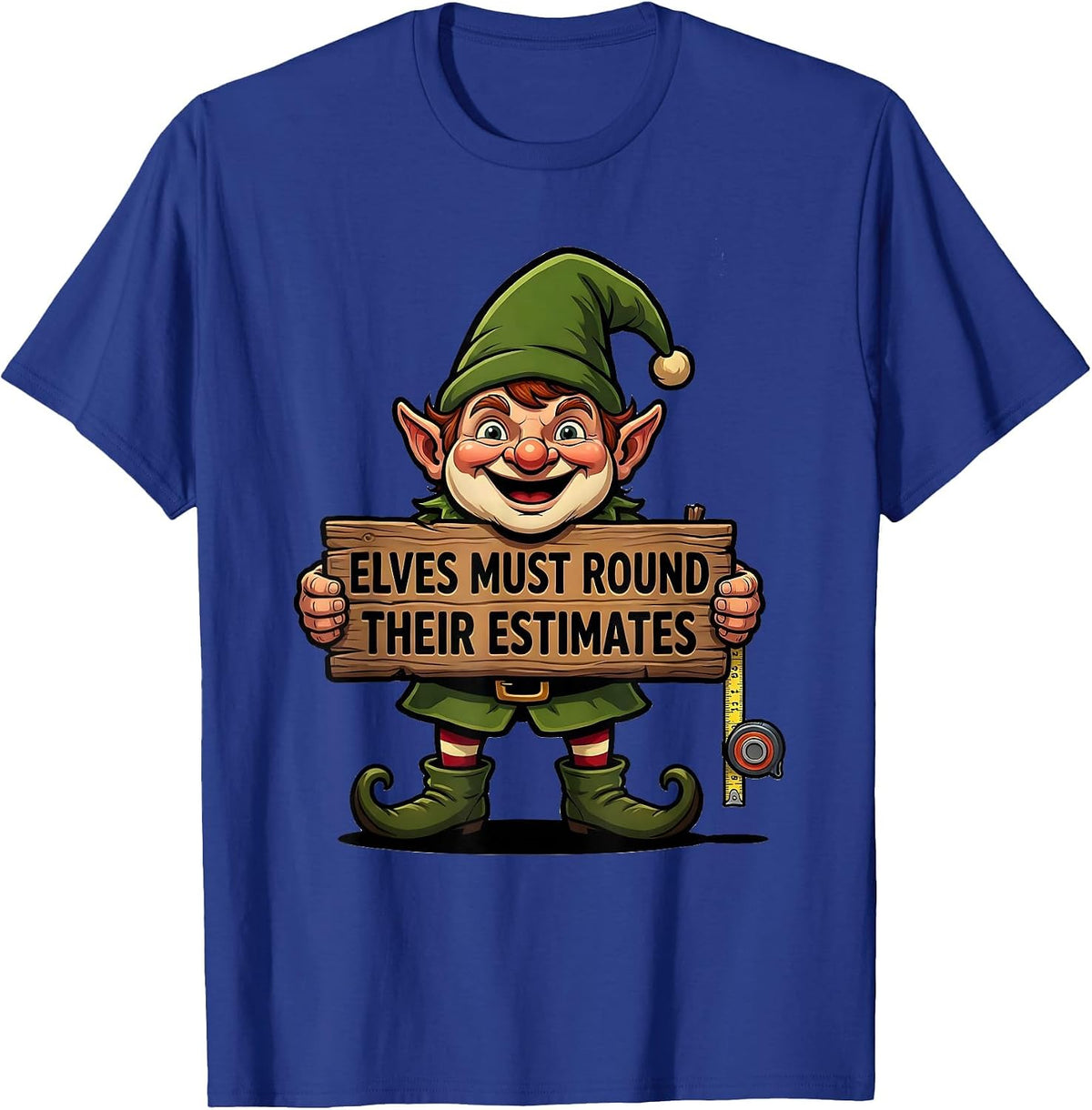 Men's Elves Must Round Their Estimates Funny Math Teacher T-Shirt - Royal Blue