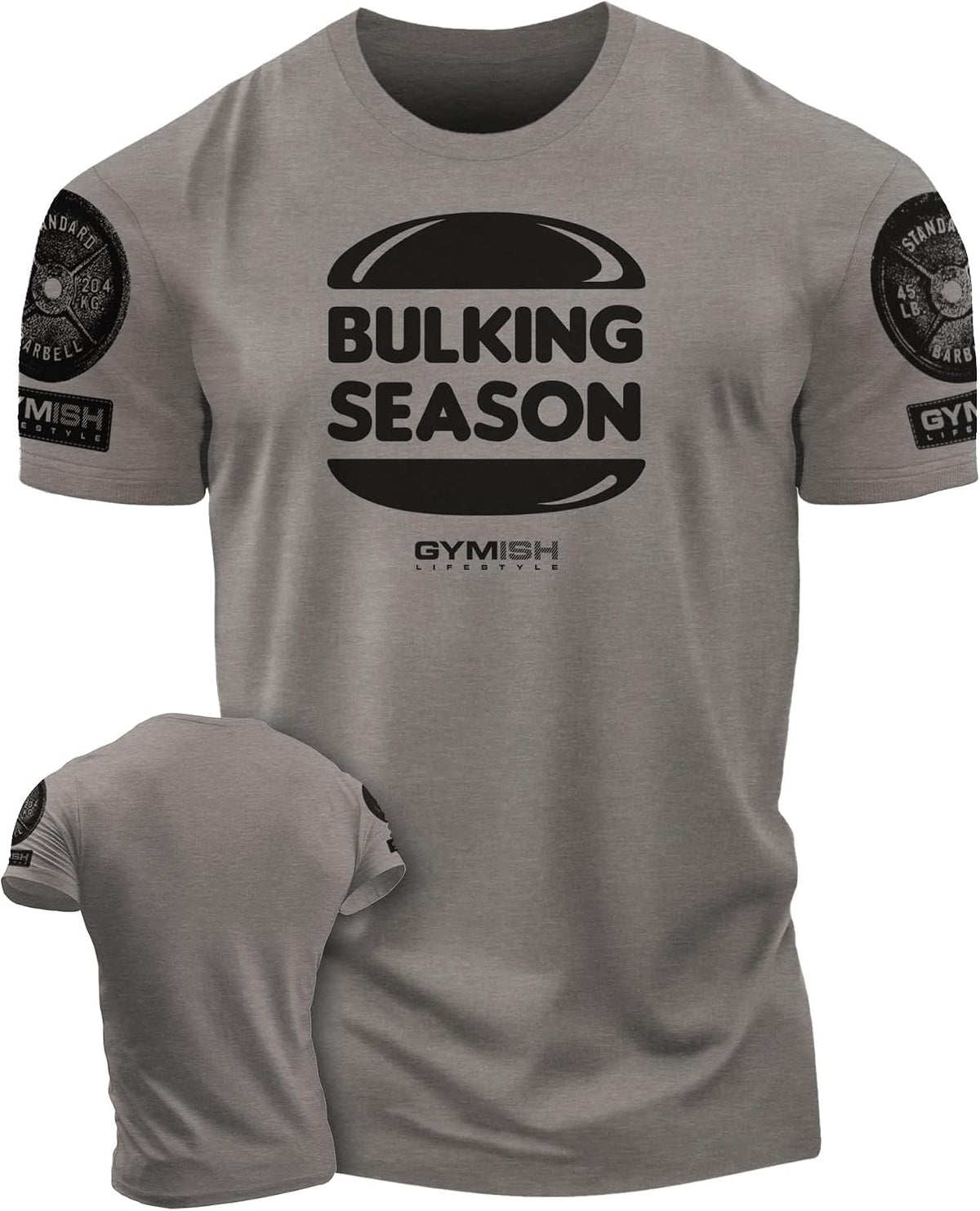 Bulking Season Weightlifting T-Shirt, Gym Inspiration Mens Workout Shirt - 6. Bulking Season Warm Grey Branded