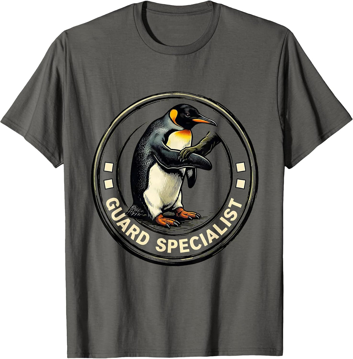 Guard Specialist Funny Penguin Martial Arts Meme Humor T-Shirt - Asphalt Grey