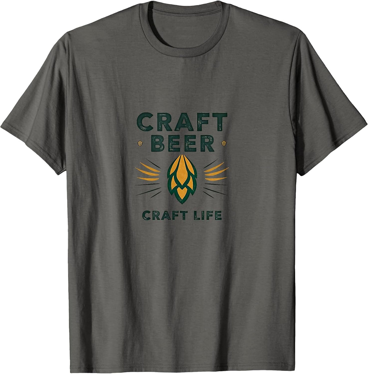 Craft Beer Craft Life Typography Design T-Shirt - Asphalt Grey