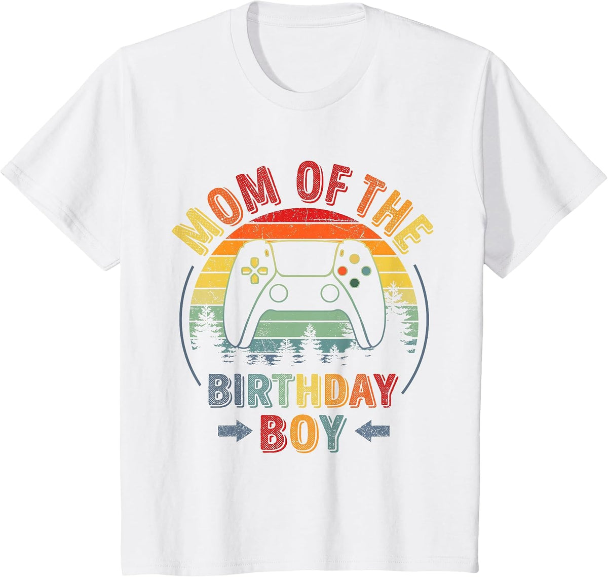 Mom of the Birthday Boy Vintage Matching Gamer Birthday T-Shirt - White