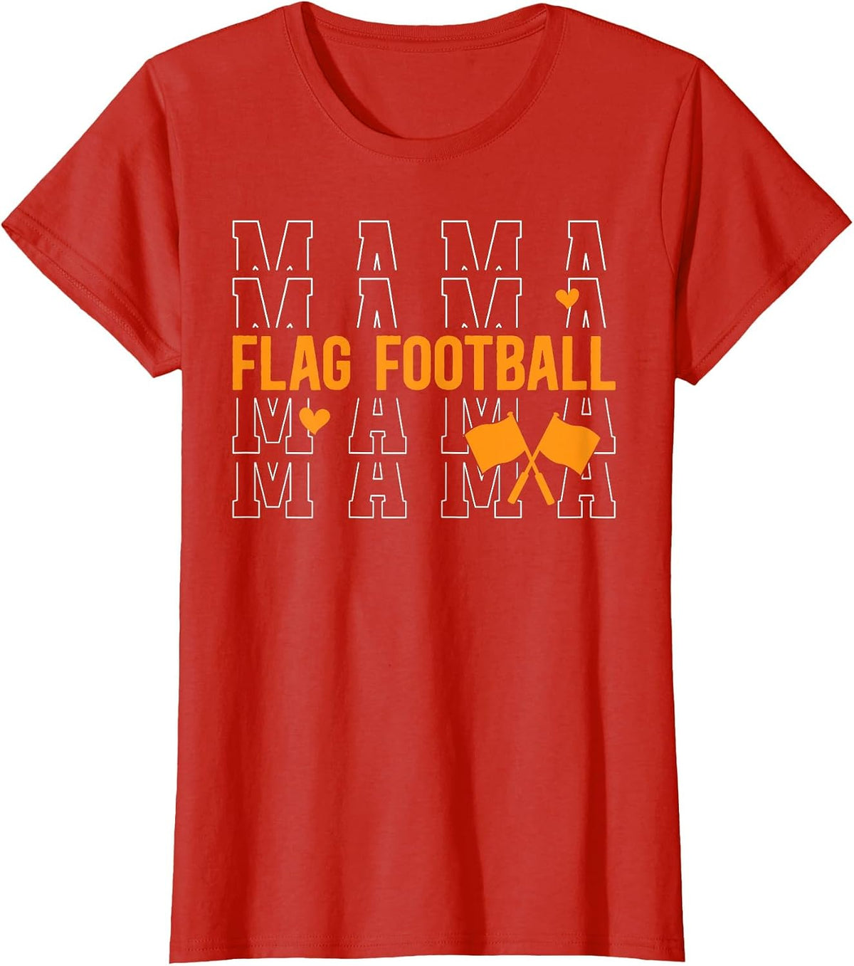 Flag Football Mama of A Flag Football Player Mom T-Shirt - Red
